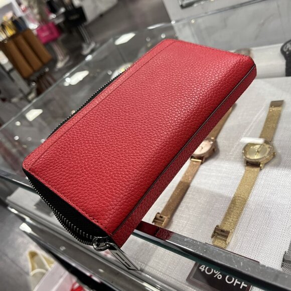 Michael Kors Cooper Pebbled Leather Smartphone Wallet 36S4LCOZ3L BRIGHT RED - Picture 8 of 11